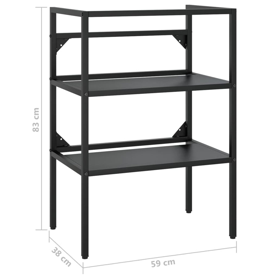 Wastafelframe 59x38x83 cm ijzer zwart 59 x 38 x 83 cm Zwart