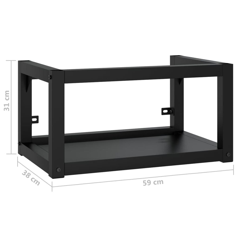 Wastafelframe Wandgemonteerd Ijzer 59 x 38 x 31 cm Zwart