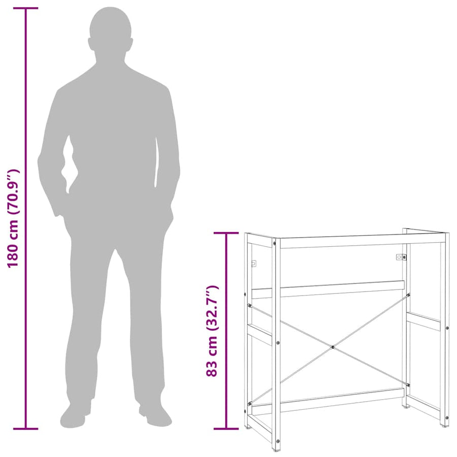 Wastafelframe 79x38x83 cm ijzer wit