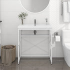 Wastafelframe 79x38x83 cm ijzer wit wandmontage