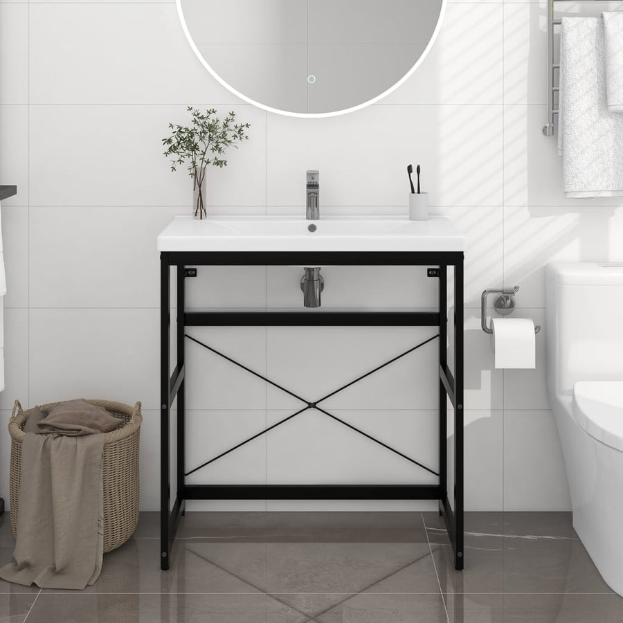 Wastafelframe Ijzer 79 x 38 x 83 cm Zwart