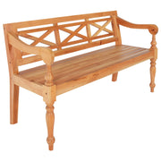 Bank 123 cm massief mahoniehout lichtbruin