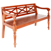 Bank 123 cm massief mahoniehout donkerbruin