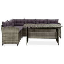 2-Delige Loungeset Met Kussens Poly Rattan Grijs 5