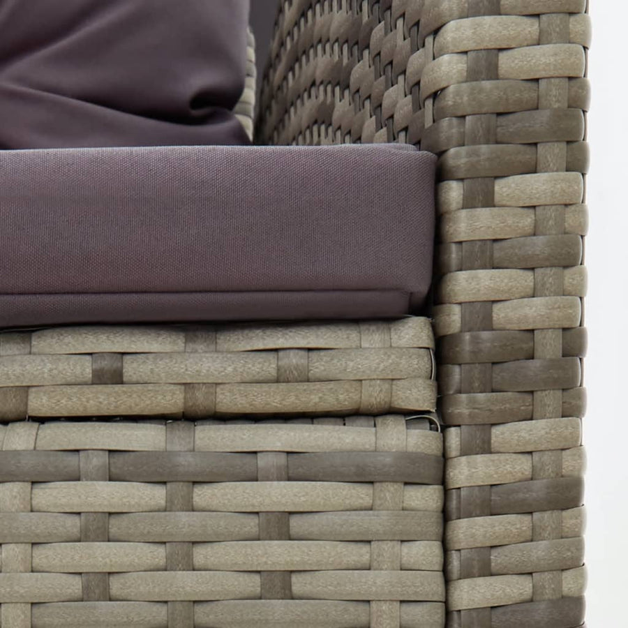 2-Delige Loungeset Met Kussens Poly Rattan Grijs 5