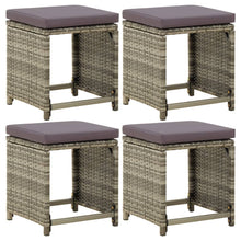 Tuinkrukken 4 St Met Kussens Poly Rattan Grijs