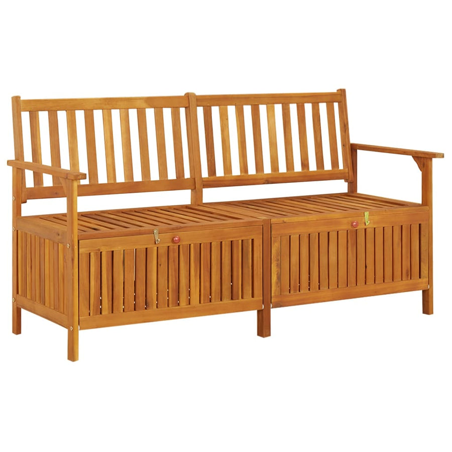 Opbergbankje Met Kussen 48 Cm Massief Acaciahout 148 x 62 x 84 cm Bruin