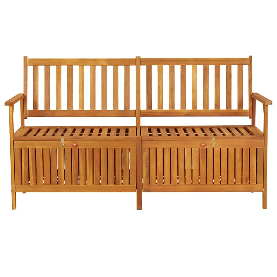 Opbergbankje Met Kussen 48 Cm Massief Acaciahout 148 x 62 x 84 cm Bruin