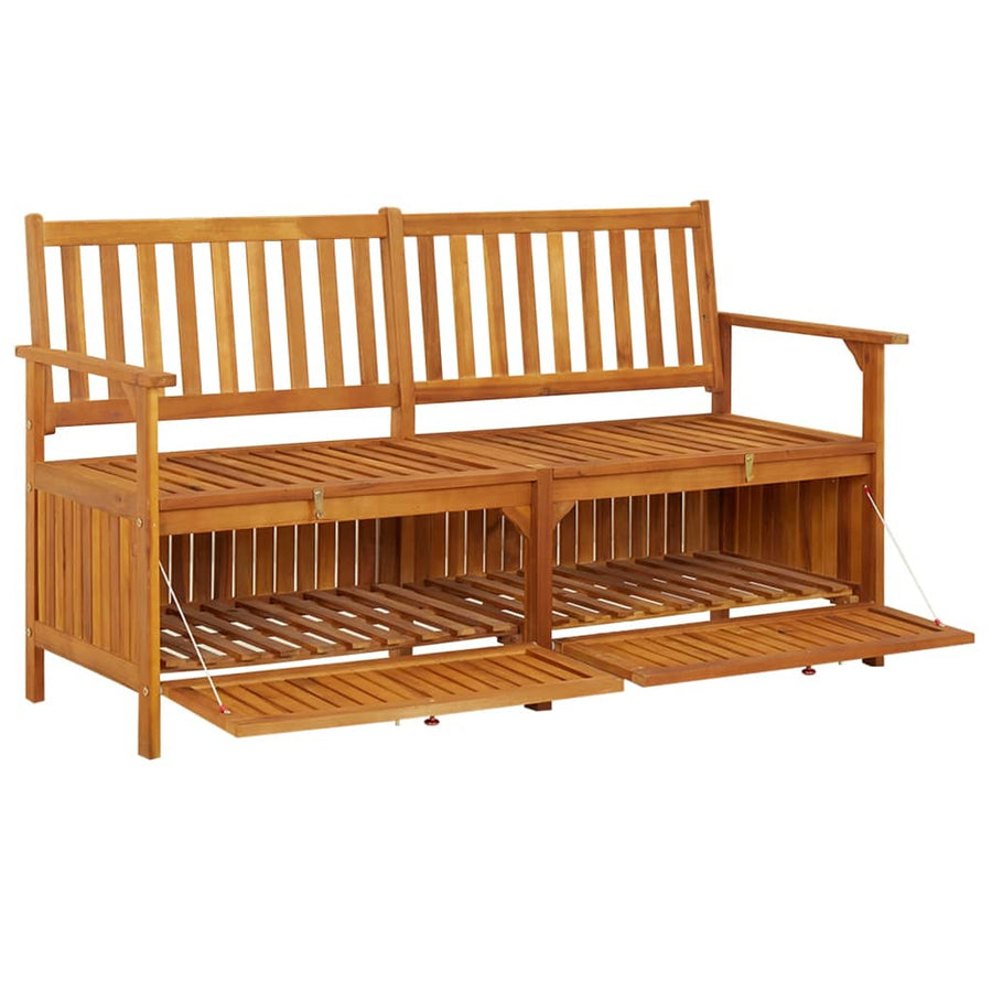 Opbergbankje Met Kussen 48 Cm Massief Acaciahout 148 x 62 x 84 cm Bruin