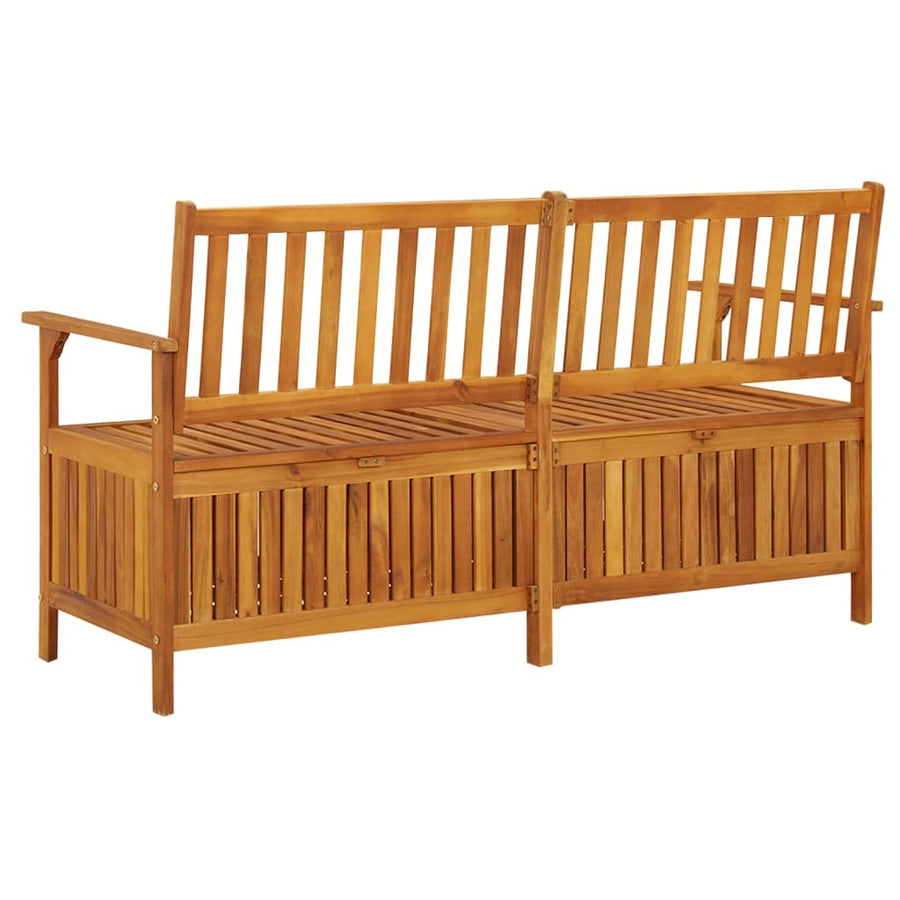 Opbergbankje Met Kussen 48 Cm Massief Acaciahout 148 x 62 x 84 cm Bruin