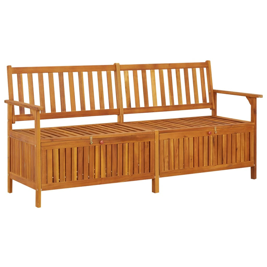 Opbergbankje Met Kussen 70 Cm Massief Acaciahout 170 x 63 x 84 cm Bruin