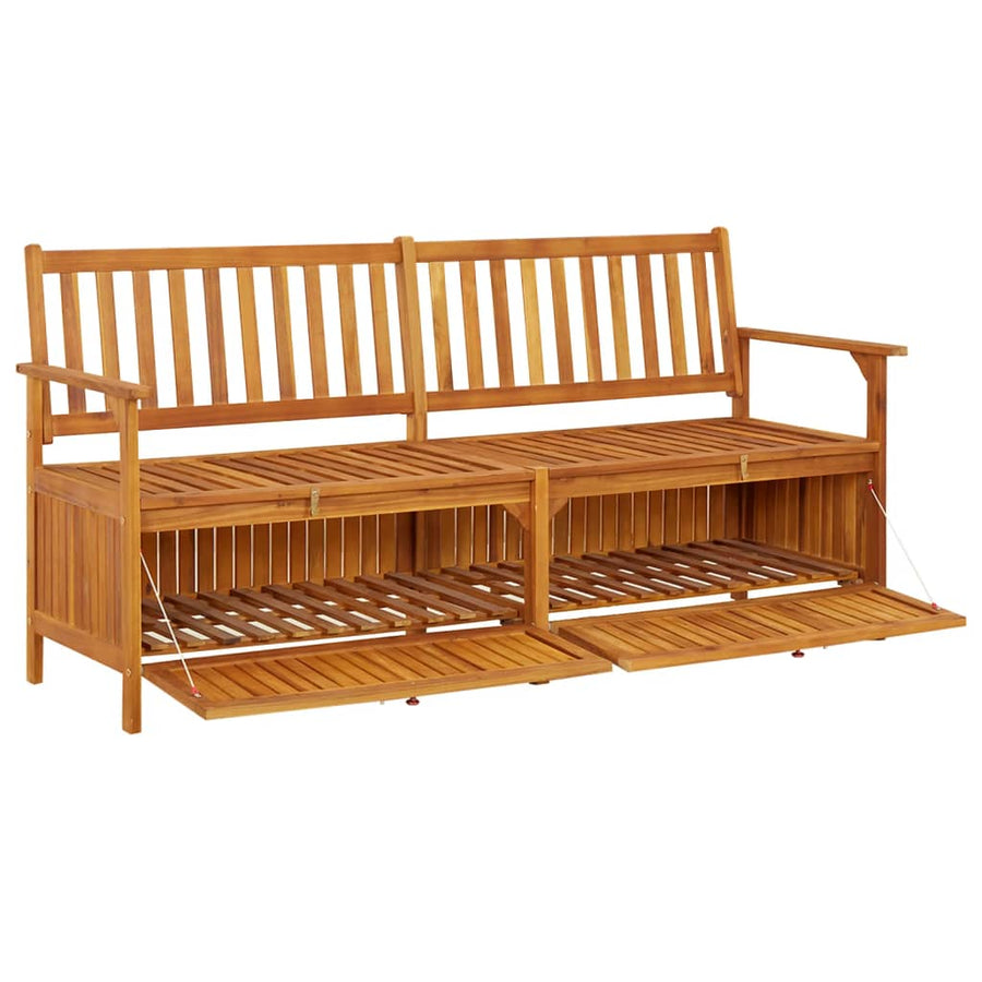 Opbergbankje Met Kussen 70 Cm Massief Acaciahout 170 x 63 x 84 cm Bruin