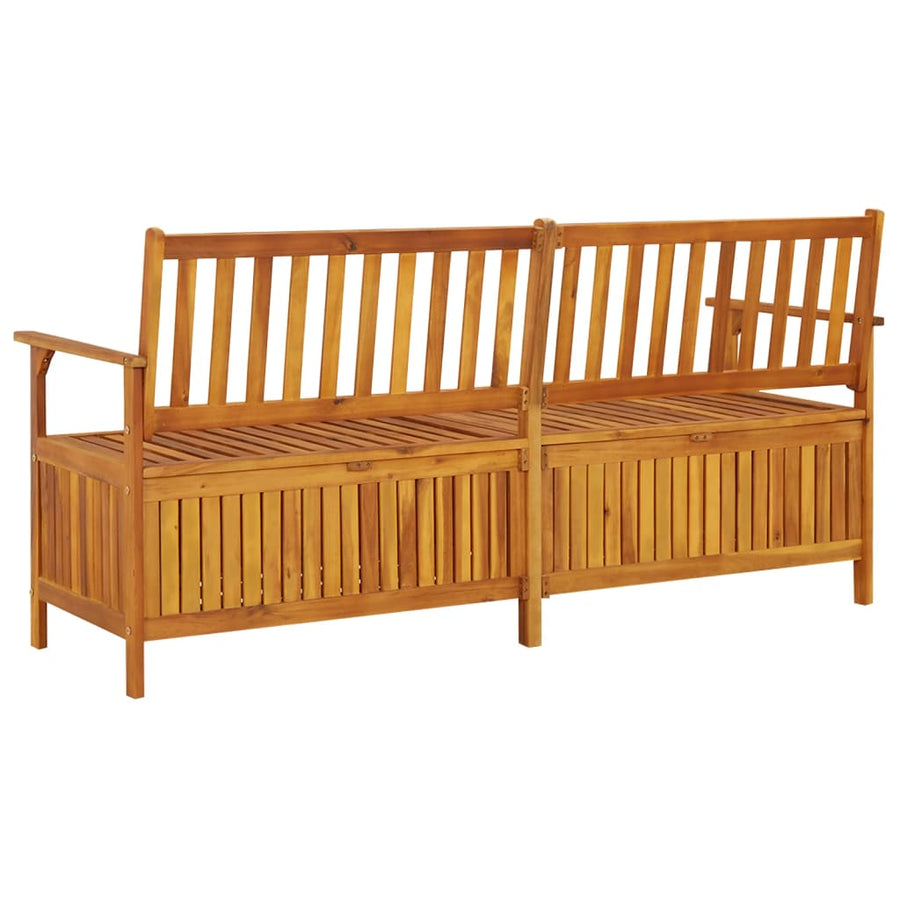 Opbergbankje Met Kussen 70 Cm Massief Acaciahout 170 x 63 x 84 cm Bruin