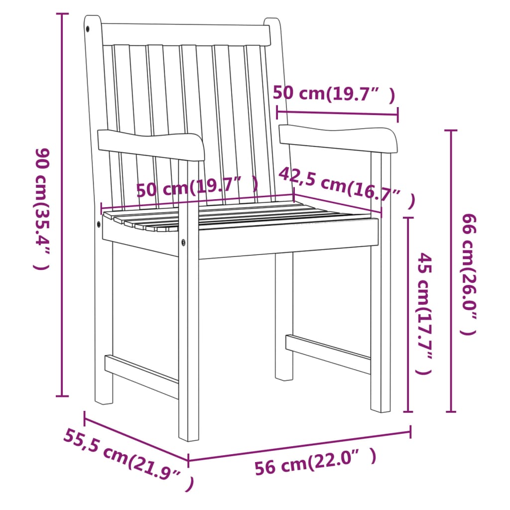 Tuinstoelen Massief Acaciahout 2