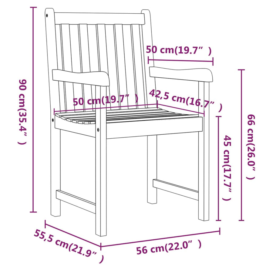 Tuinstoelen Massief Acaciahout 2