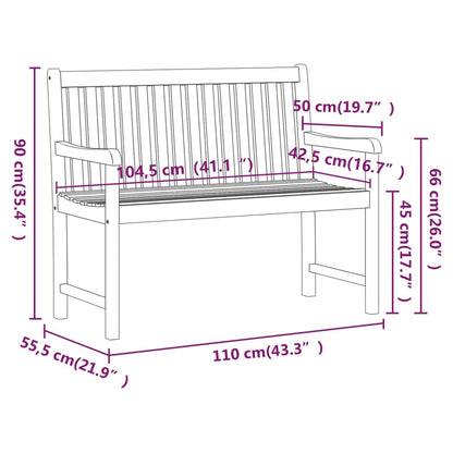 Tuinbank 0 Cm Massief Acaciahout 110 x 55.5 x 90 cm