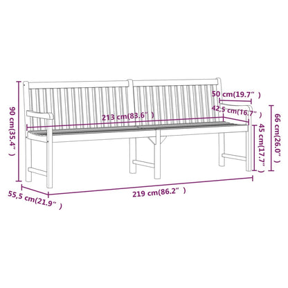 Tuinbank 219 Cm Massief Acaciahout 219 x 55.5 x 90 cm