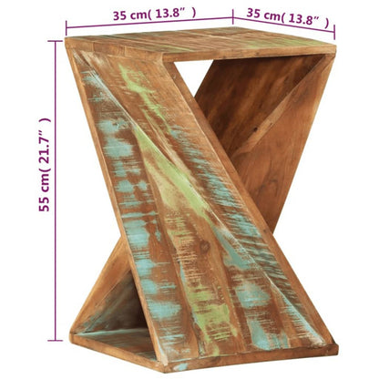 Bijzettafel 35X35X55 Cm massief gerecycled hout