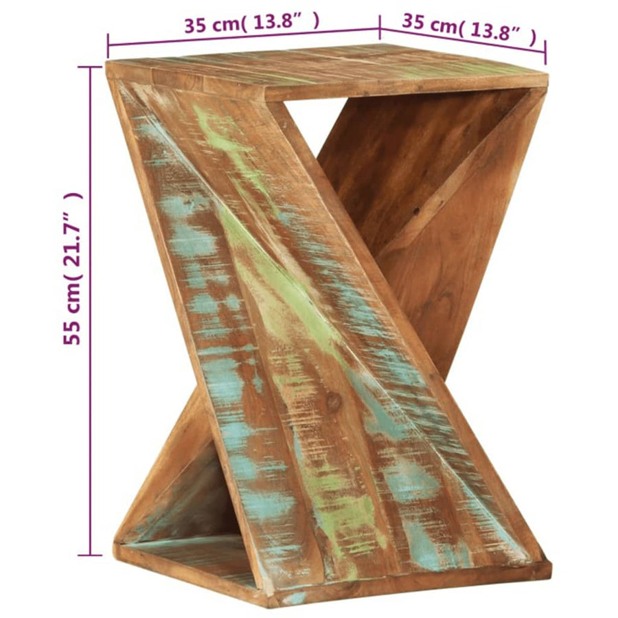 Bijzettafel 35X35X55 Cm massief gerecycled hout