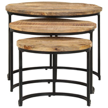 -Delige Tafeltjesset Ruw Mangohout 3 Ø 40 x 34 cm massief mangohout