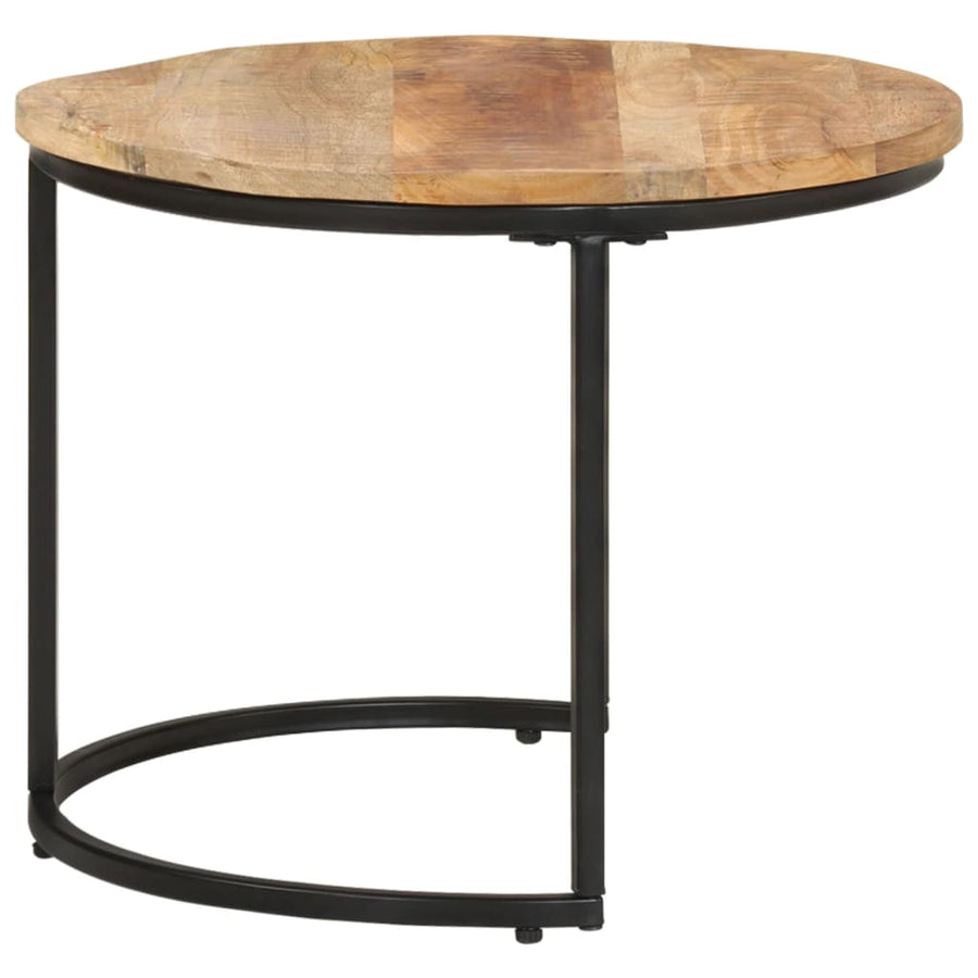 -Delige Tafeltjesset Ruw Mangohout 3 Ø 40 x 34 cm massief mangohout