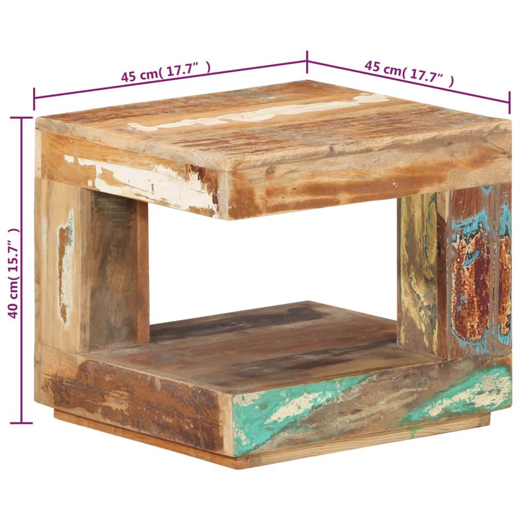 Salontafel 45X45X40 Cm massief gerecycled hout