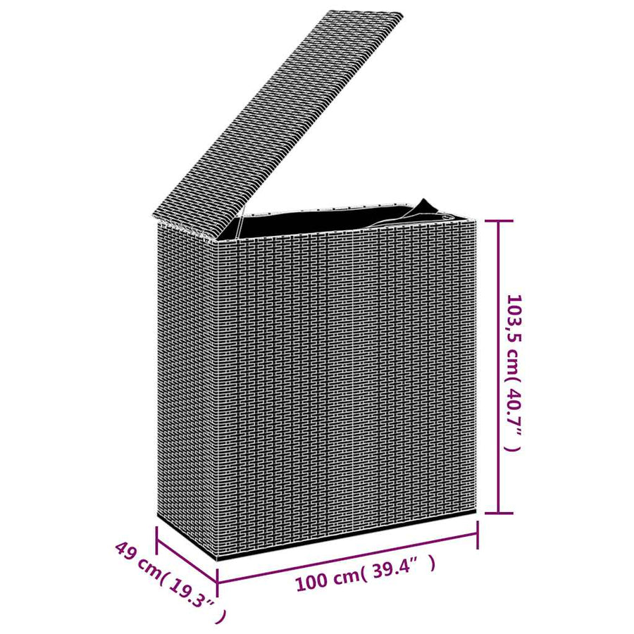 Tuinbox 100X49X103,5 Cm Polyetheen Rattan 100 x 49 x 103.5 cm