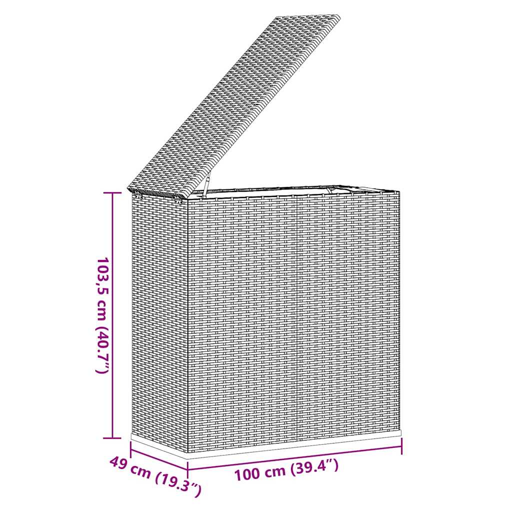 Tuinbox 100X49X103,5 Cm Polyetheen Rattan 100 x 49 x 103.5 cm