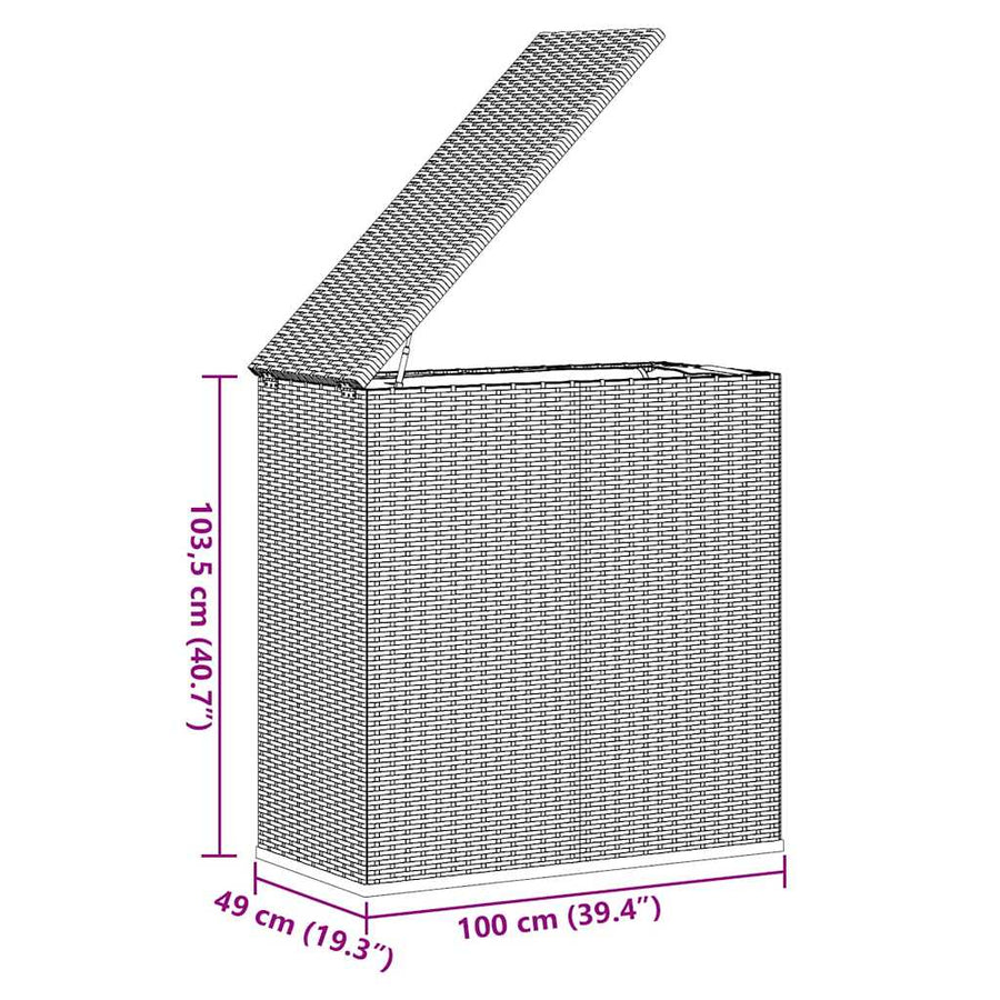 Tuinbox 100X49X103,5 Cm Polyetheen Rattan 100 x 49 x 103.5 cm