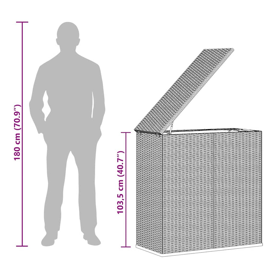 Tuinbox 100X49X103,5 Cm Polyetheen Rattan 100 x 49 x 103.5 cm