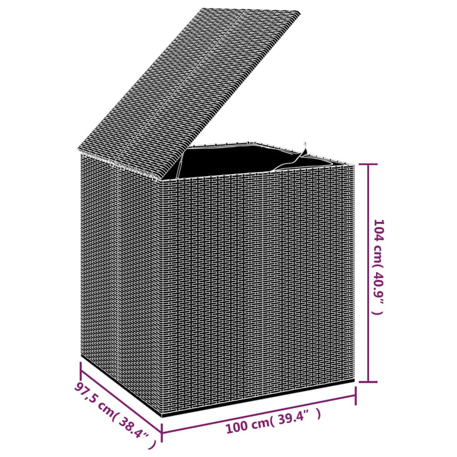 Tuinbox 100X97,5X104 Cm Polyetheen Rattan 100 x 97.5 x 104 cm Bruin