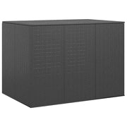 Garden storage box 145x100x103 cm polyethylene rattan black