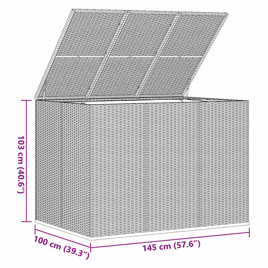 Tuinbox Polyetheen Rattan 145 x 100 x 103 cm
