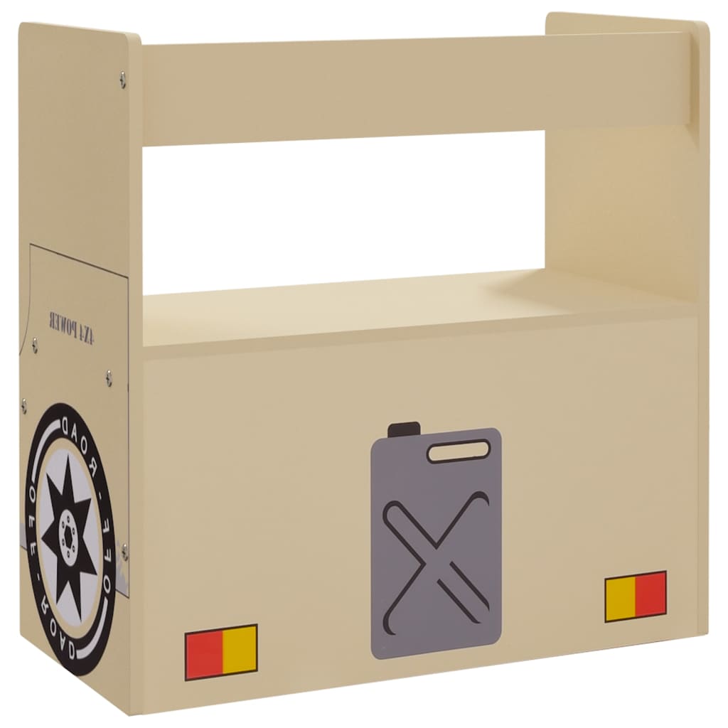 3-Delige Kindertafel- En Stoelenset Off-Road-Auto-Ontwerp Mdf Beige
