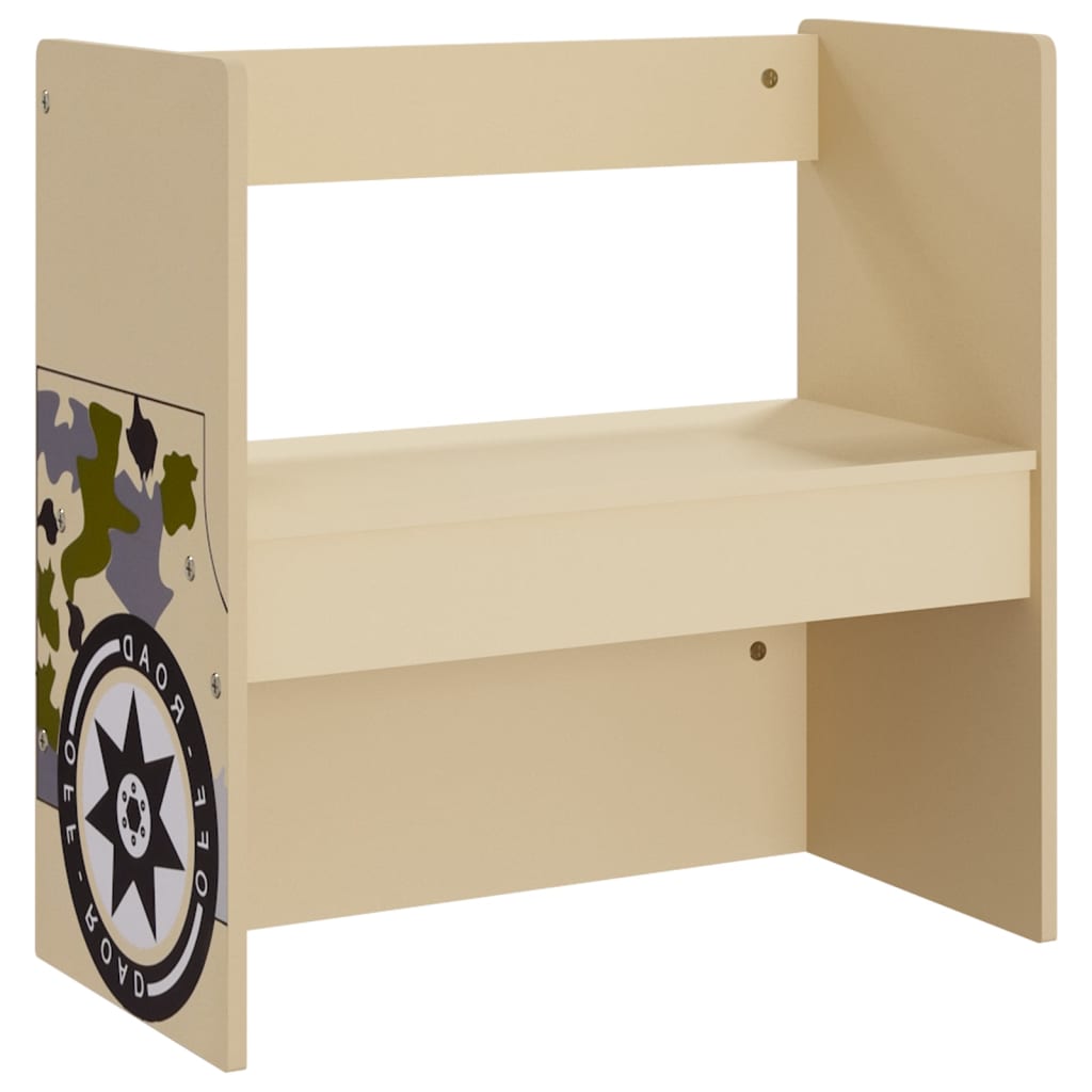 3-Delige Kindertafel- En Stoelenset Off-Road-Auto-Ontwerp Mdf Beige