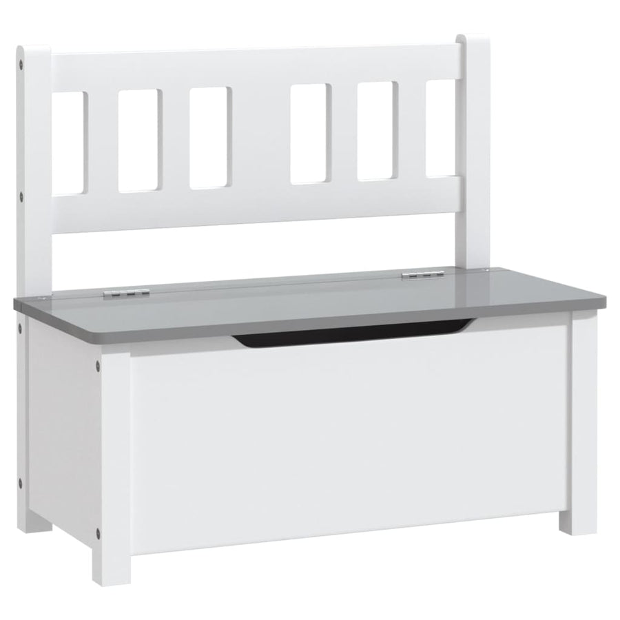 Kinderopbergbankje 60X30X55 Cm Mdf Wit en grijs