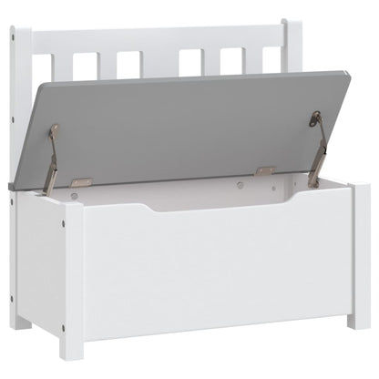 Kinderopbergbankje 60X30X55 Cm Mdf Wit en grijs