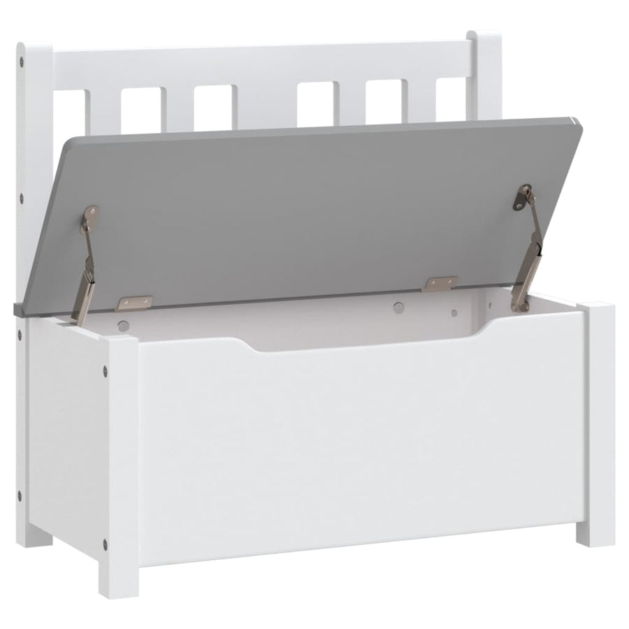 Kinderopbergbankje 60X30X55 Cm Mdf Wit en grijs