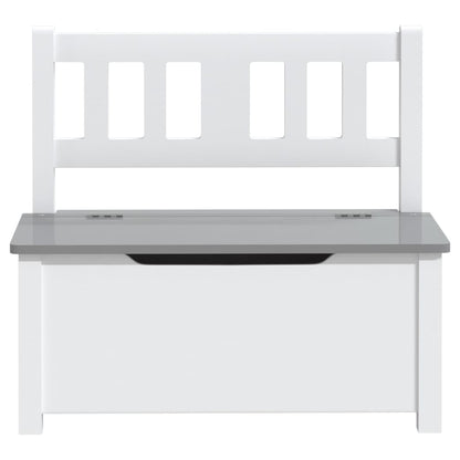 Kinderopbergbankje 60X30X55 Cm Mdf Wit en grijs