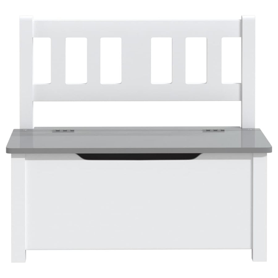 Kinderopbergbankje 60X30X55 Cm Mdf Wit en grijs