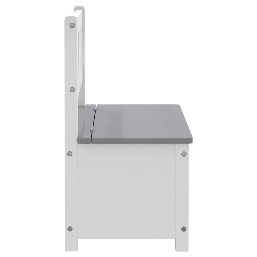Kinderopbergbankje 60X30X55 Cm Mdf Wit en grijs