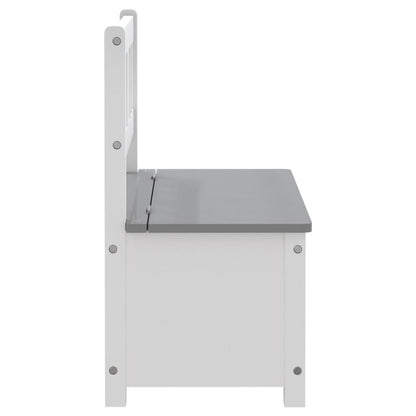 Kinderopbergbankje 60X30X55 Cm Mdf Wit en grijs