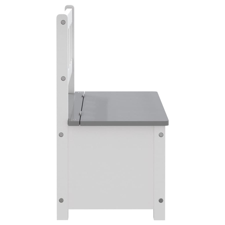 Kinderopbergbankje 60X30X55 Cm Mdf Wit en grijs