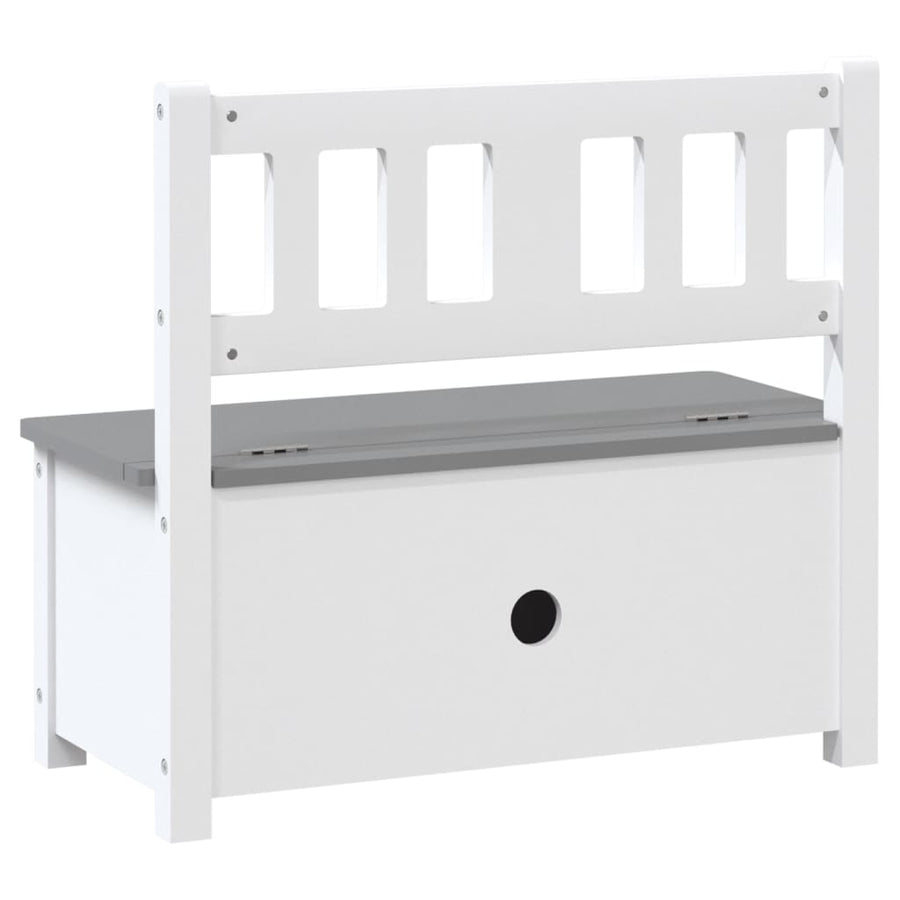 Kinderopbergbankje 60X30X55 Cm Mdf Wit en grijs
