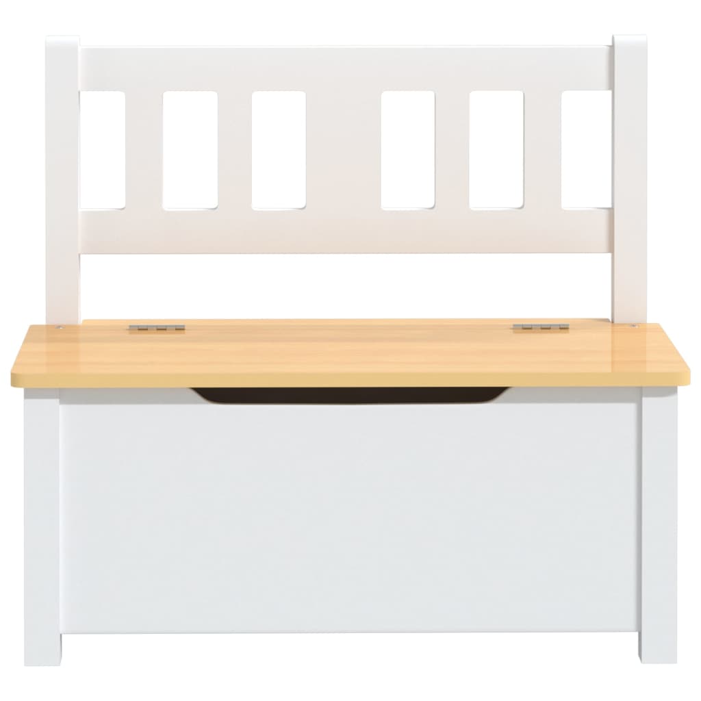 Kinderopbergbankje 60X30X55 Cm Mdf wit en beige