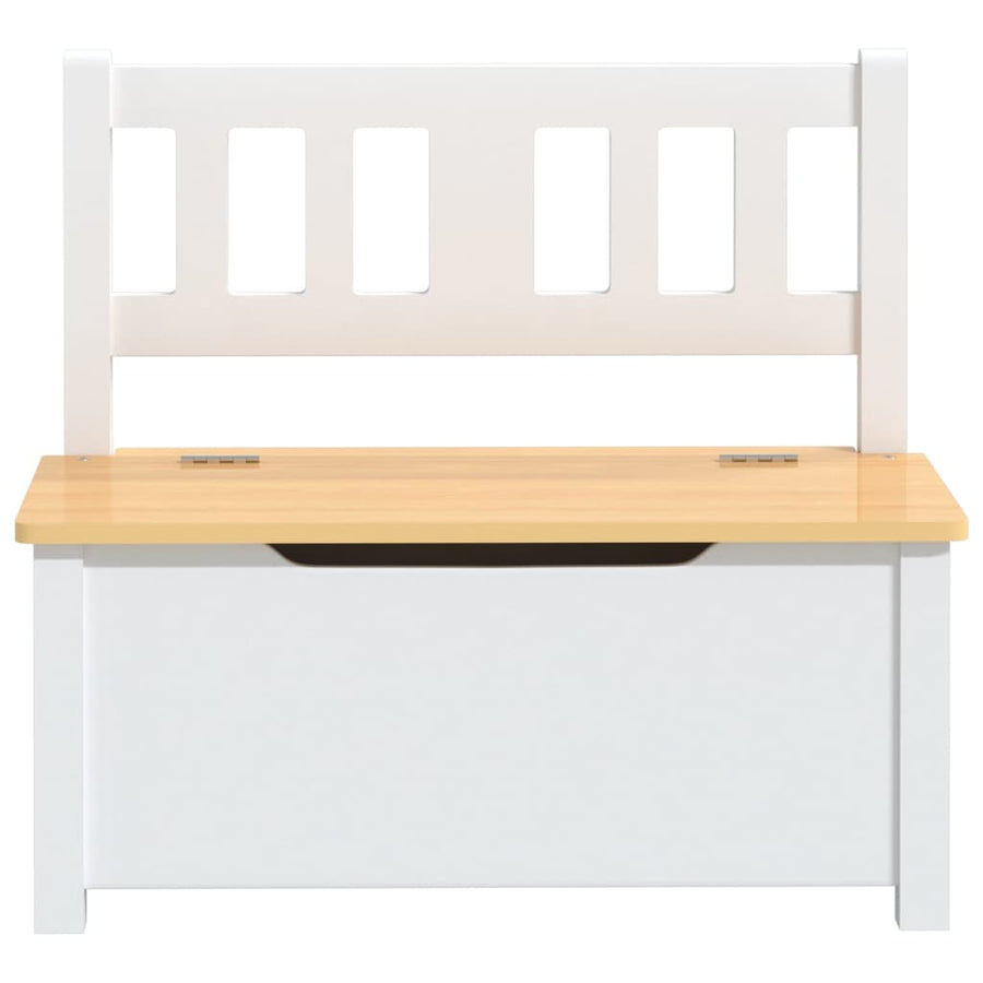 Kinderopbergbankje 60X30X55 Cm Mdf wit en beige