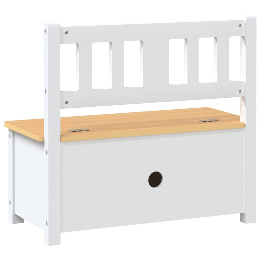 Kinderopbergbankje 60X30X55 Cm Mdf wit en beige