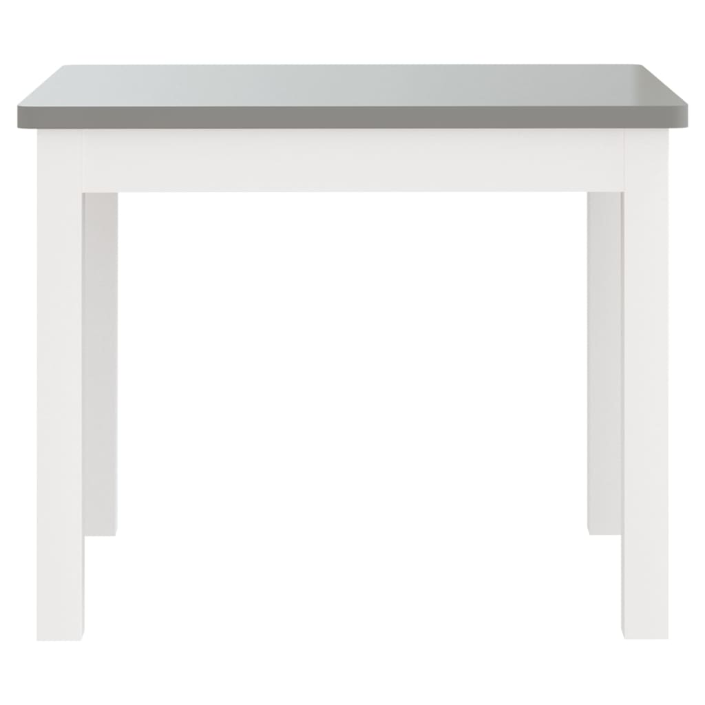 3-Delige Kindertafel- En Stoelenset Mdf Wit en grijs zonder bankje