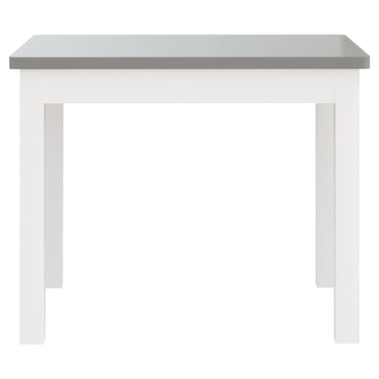 3-Delige Kindertafel- En Stoelenset Mdf Wit en grijs zonder bankje