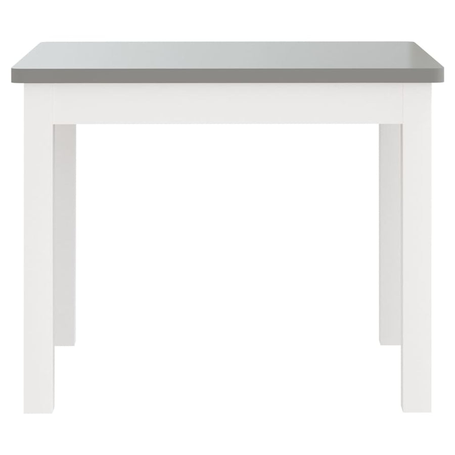 3-Delige Kindertafel- En Stoelenset Mdf Wit en grijs zonder bankje